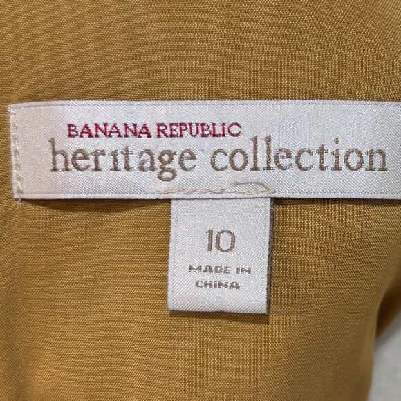 Mustard Yellow Banana Republic high-low high-collar dress, size 10 - Picture 10 of 11